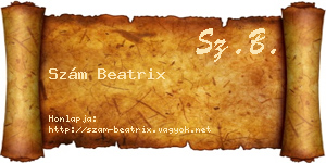 Szám Beatrix névjegykártya